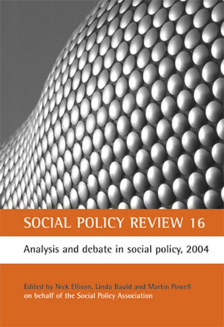 Book cover image for Social Policy Review 16 ISBN: 9781847424716